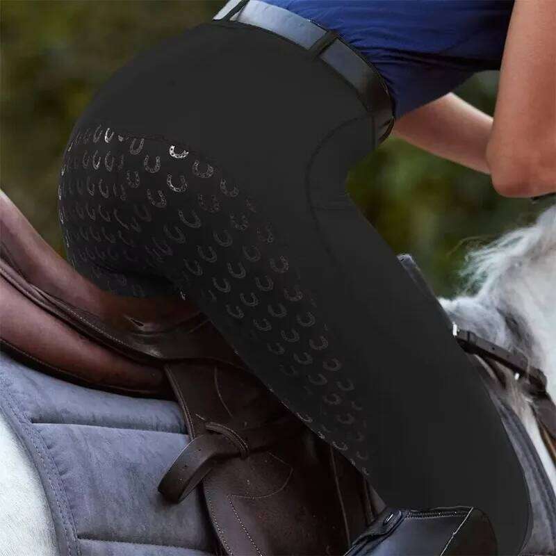 Black Full Seat Silicone Breeches Anti-pilling Horse Tights Women Riding Pant Equestrian Clothes 26Y0211