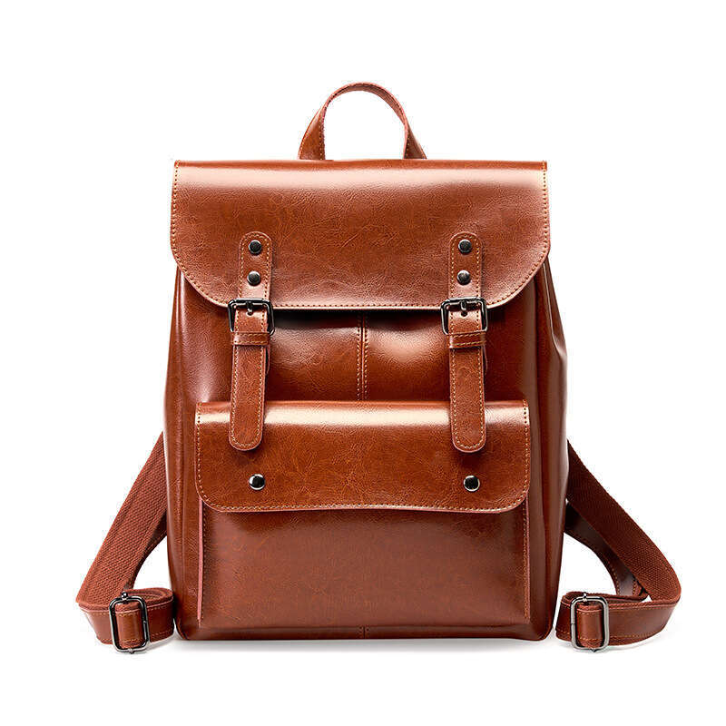 Luxury Shoulder Bags Genuine Backpack For Women Wear Resistant Cowhide Laptop College Style Inch Large Capacity British Retro Unisex Full Leather SENY