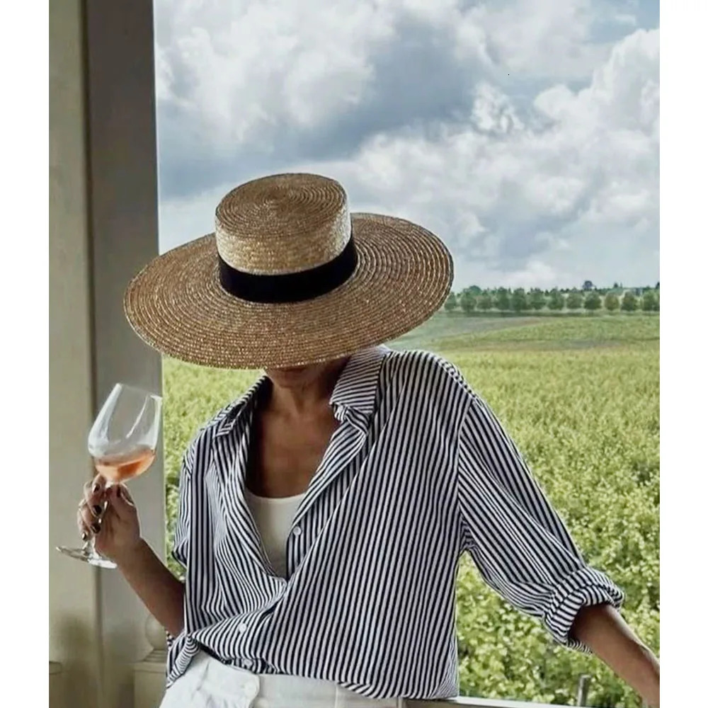 women spring wide brim chic straw hat fashion straw hat Picnic boater wedding straw hat vacation sun hat beach summer hat travel 260209