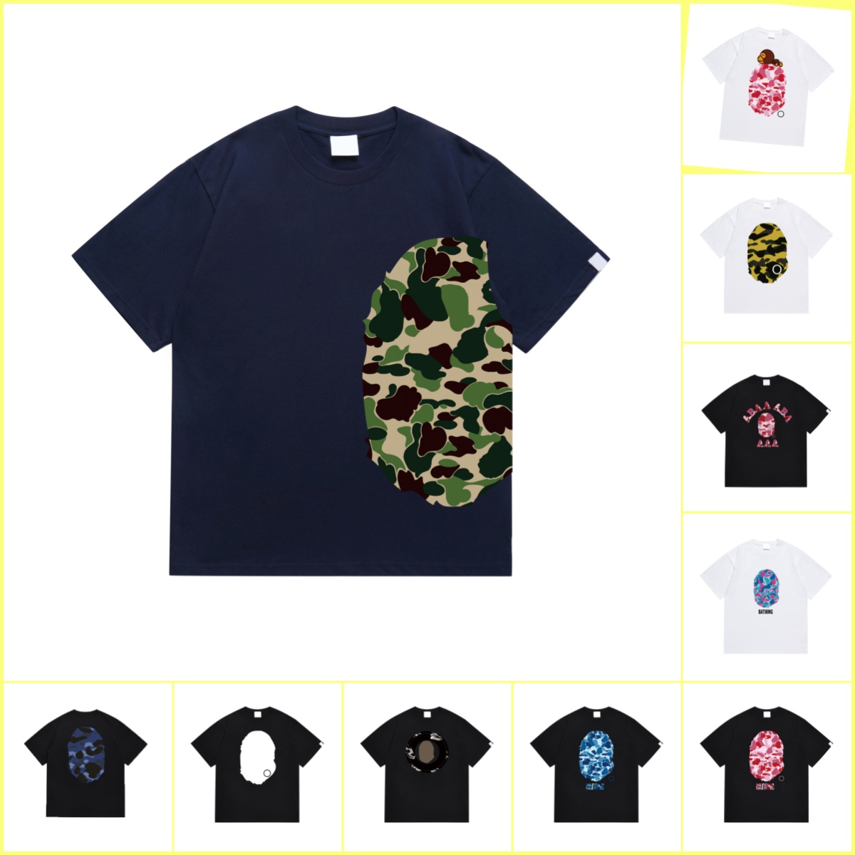 designer t shirt Bapestshirts graphic tee shirt For Mens shirt Summer Classic Pattern Decoration Fashion womens Short Sleeve shark t Shirts