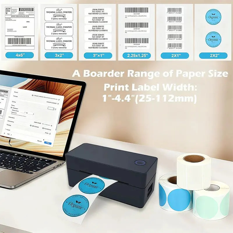 Wireless Bluetooth Thermal Label Printer 4x6 Support Android Mac Windows 260121