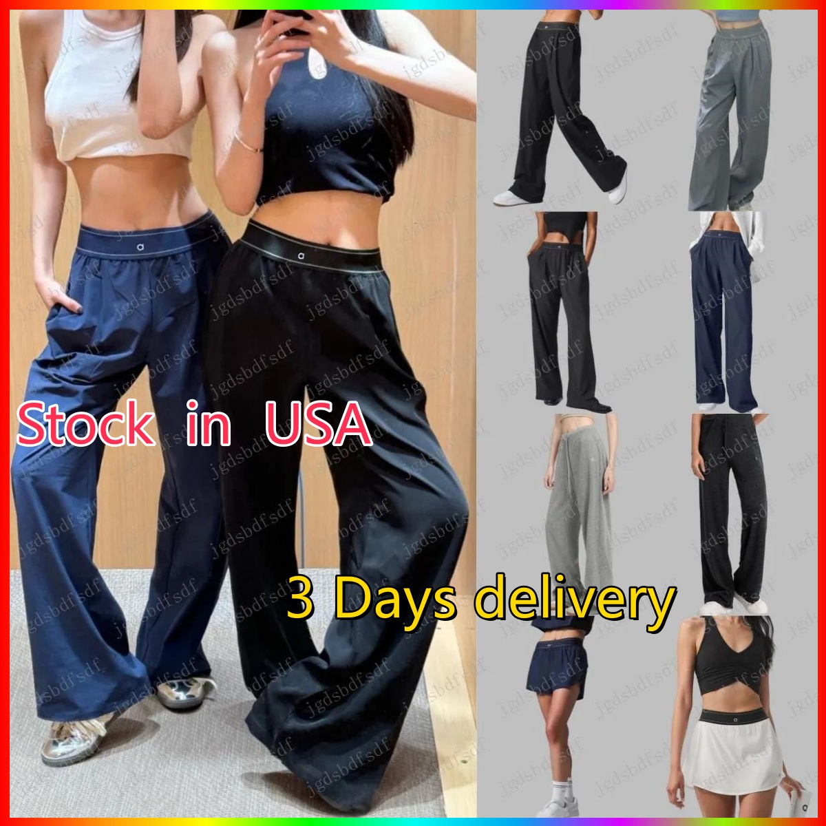 Designer Yoga Pants Gym Clothing Women Alonstty Sports High-Waist Dance StudioTrousers Straight-Leg Suit Up Pant Jogger Sweatpants Wrinkle- resistant Workout