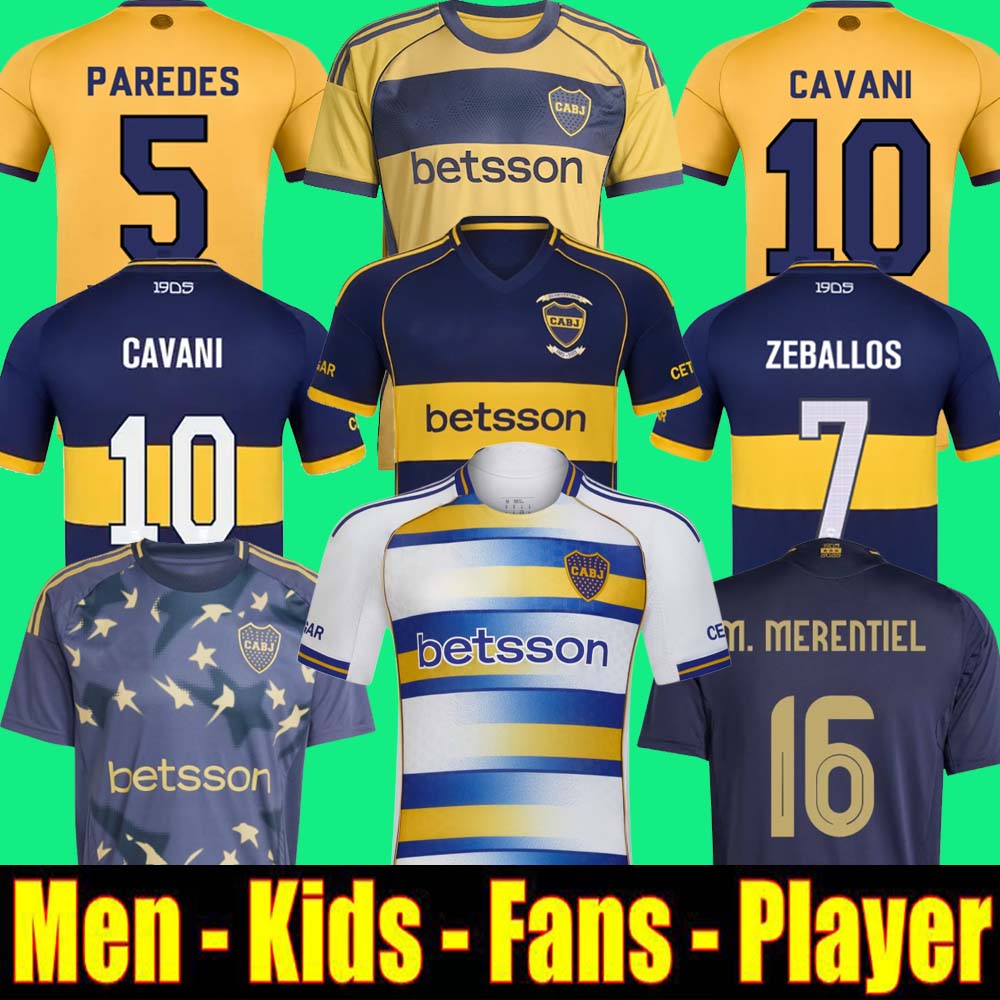 25 26 CAVANI Boca Juniors Soccer Jerseys MARADONA BENEDETTO MARCOS ROJO CARLITOS DE ROSSI Special 120th BARCO JANSON MEDINA football shirt Paredes 2025 2026