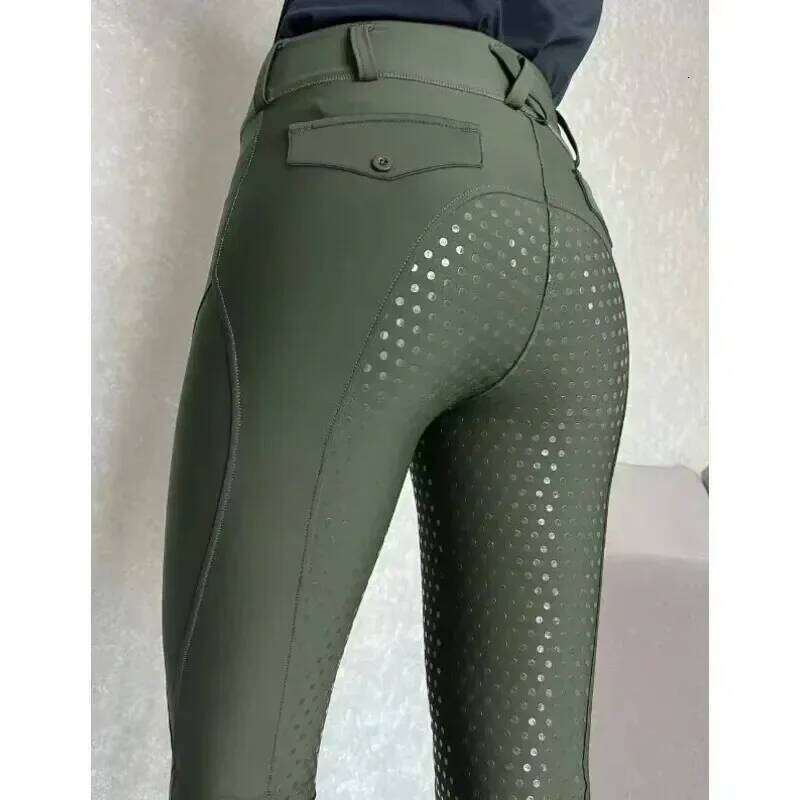 Black Full Seat Silicone Breeches Anti-pilling Horse Tights Women Riding Pant Equestrian Clothes 26Y0211