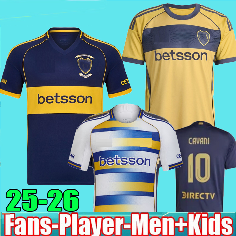 3XL 4XL 25 26 Boca Juniors CAVANI 120th Anniversary soccer jerseys 2025 2026 Special Benedetto VILLA MARADONA SALVIO home away third football shirt Men kids kit