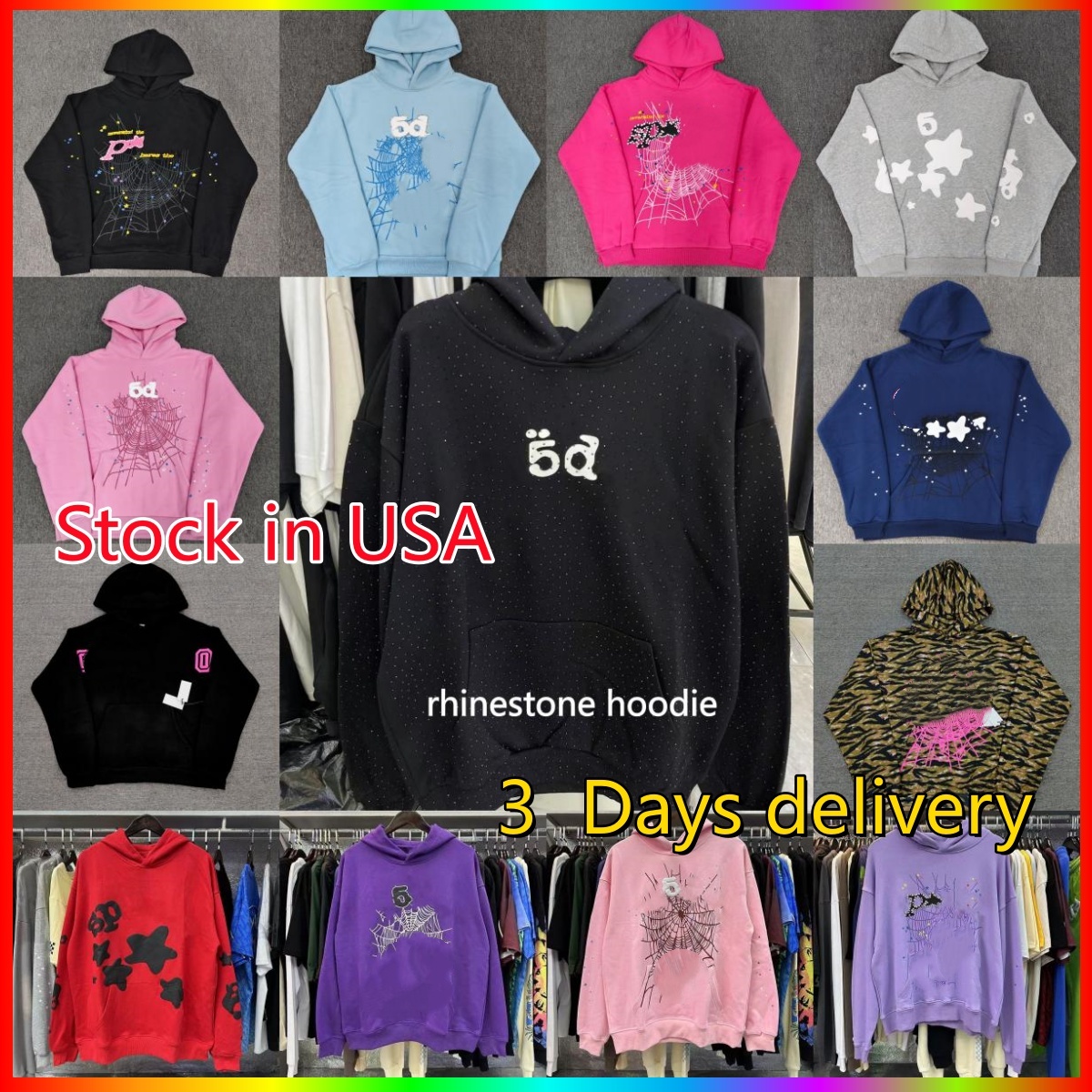 Designer Spider Hoodie Mens Hoodies spiderhoodie Sweatshirt Hip Hop Sports womens Foam Letter Printing Puff Printed hoodies