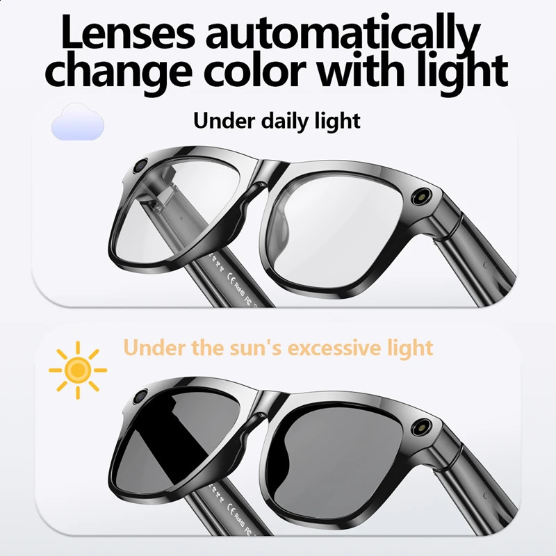 Smart Glasses with Camera, 100 MP Camera - 1080p HD Video Recording, Bluetooth Connectivity, Voice Assistant Control, iOS-Compatible Wearable Eyewear  - view 3