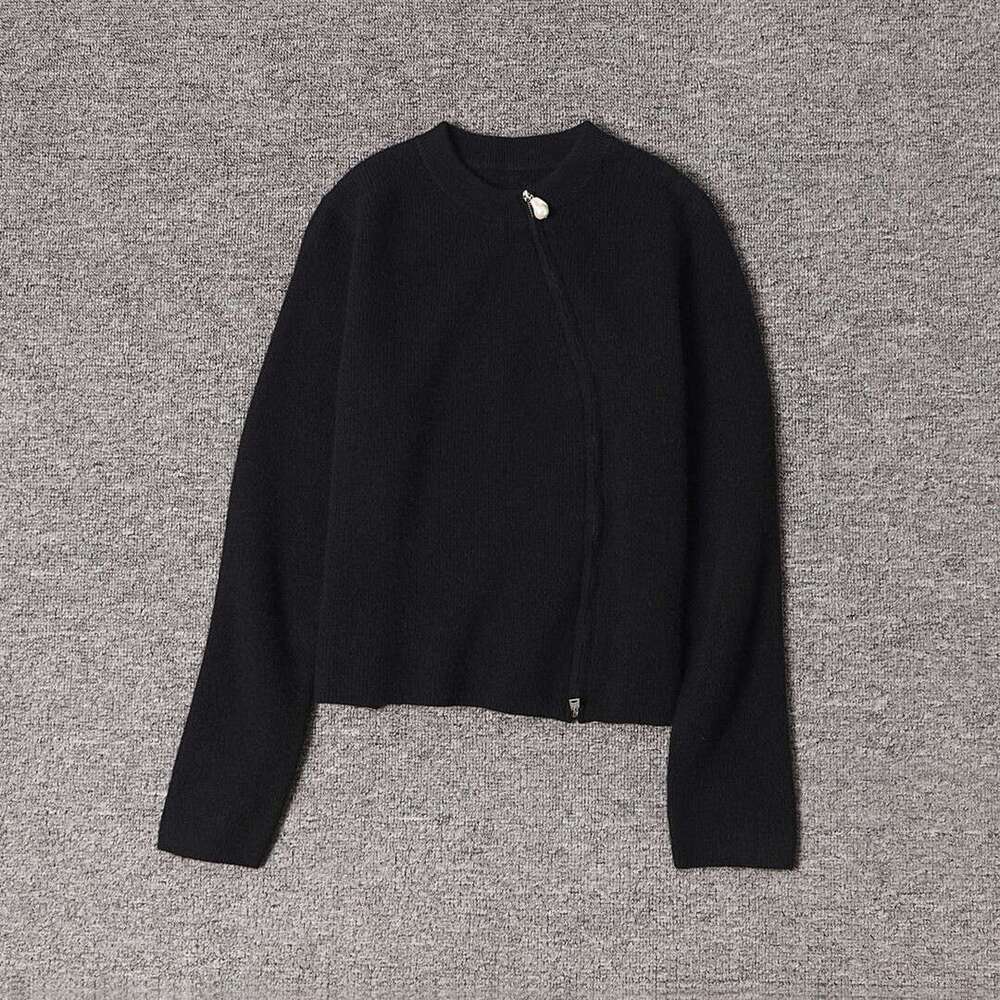 Designer Baroque pearl irregular cashmere knitted cardigan women's high-end luxury goods