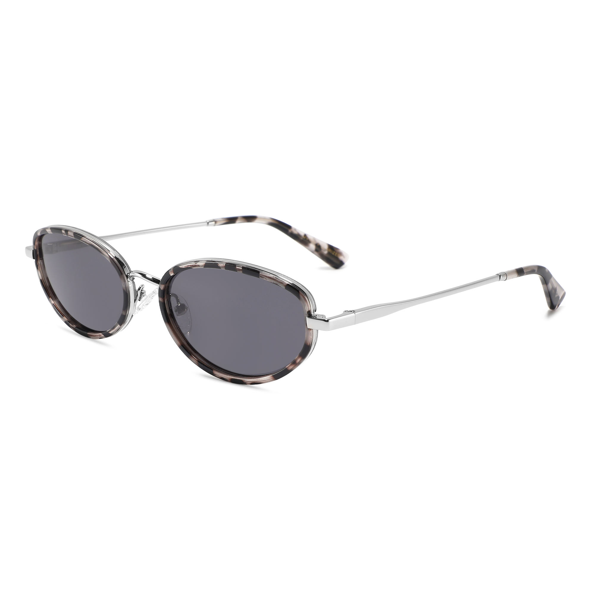 High-quality retro designer sunglasses metal frame small oval sunglasses UV400 polarized lens custom logo hand-made acetate sunglasses