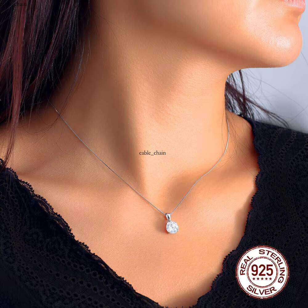 Wholesale Price Unique 8mm VVS Moissanite Genuine 925 Sterling Silver Link Necklace Women's Fashion Jewelry