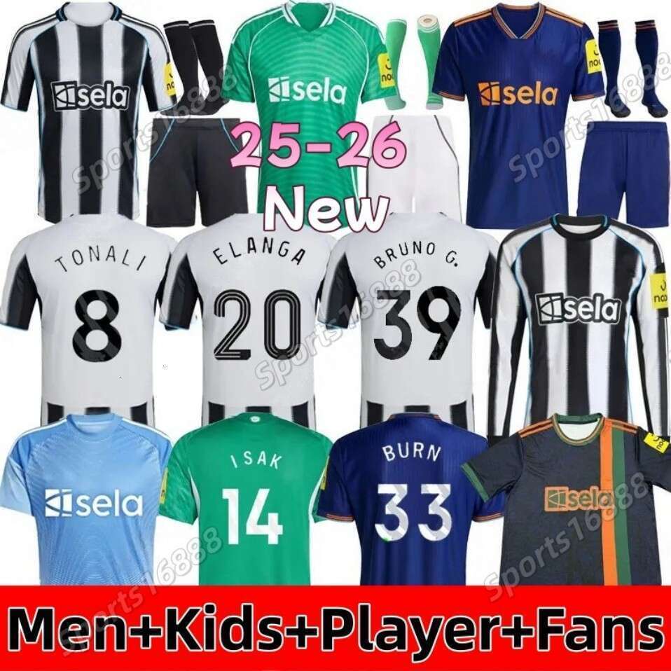 2025 2026 Newcastled united 25 26 Soccer Jerseys Bruno G Elanga Gordon Botman Joelinton Tonali Livramento Willock Krafth football shirt mens kids kit GORDON