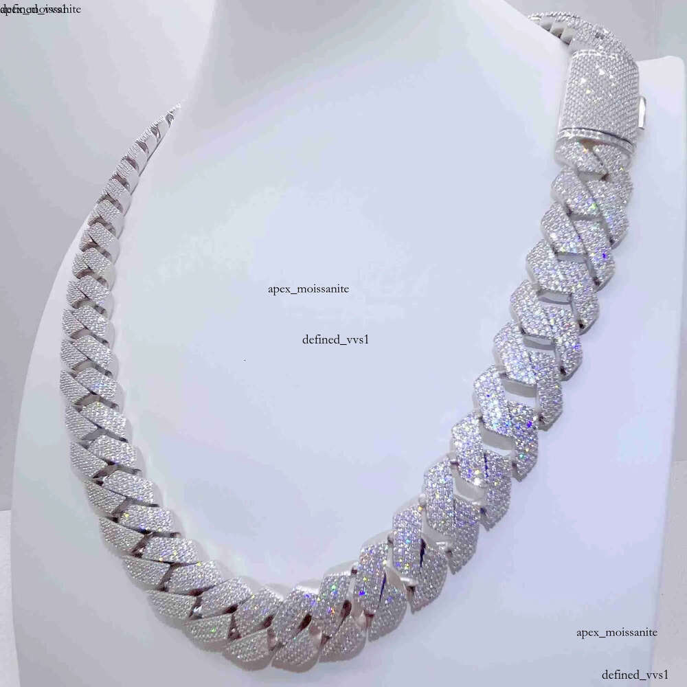 cuban link bracelet designer necklace moissanite chain Pendant Necklaces Iced Out Pass Diamond Tester Sterling Silver Necklace Vvs Moissanite chains f