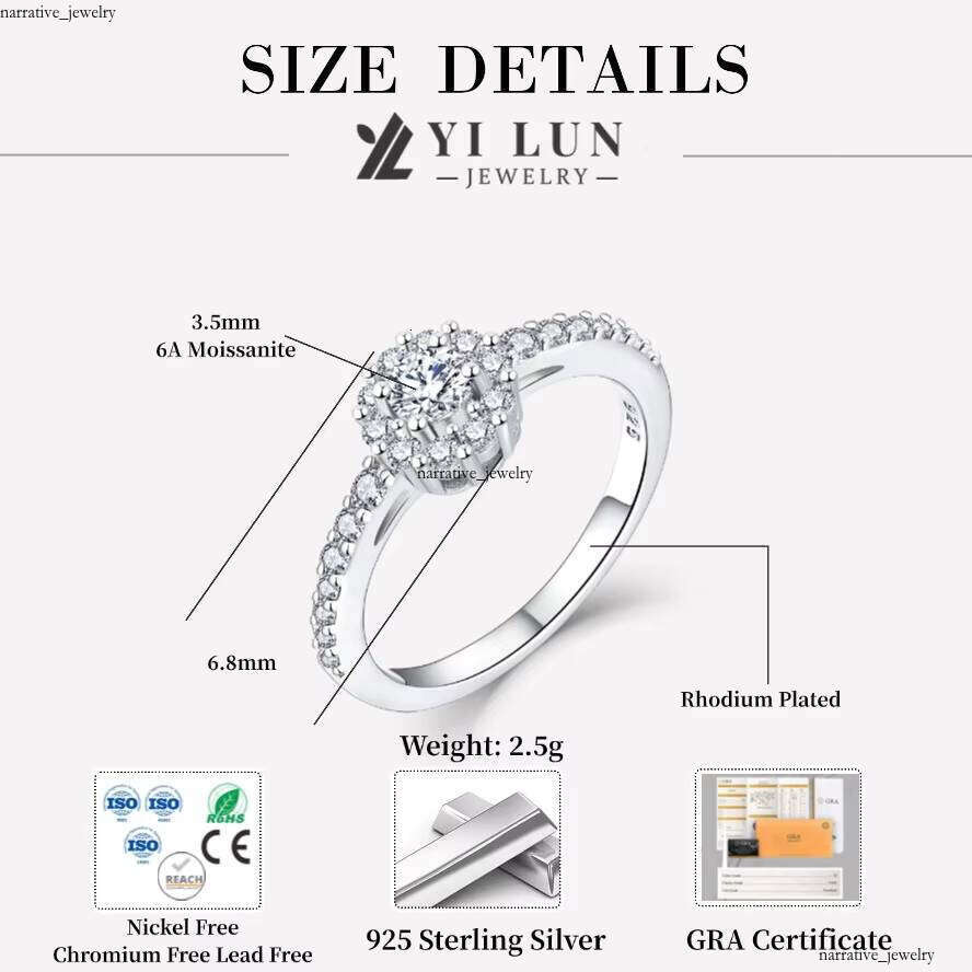 Custom High-Quality Eternal Promise Silicon Stone VVS Moissanite 925 Sterling Silver Women's Wedding Engagement Ring