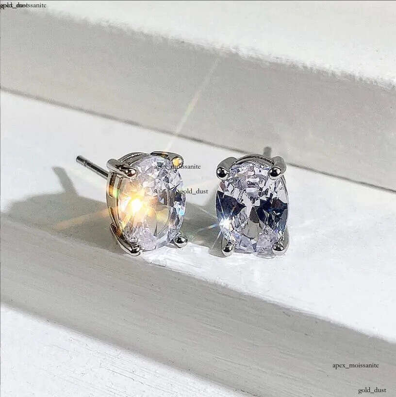 Choucong Drop Ship Top Sell Stud Earrings Moissanite Solitaire Simple Fashion Jewelry 925 Sterling Silver Gold Fill Women Wedding Oval Diamond Earring