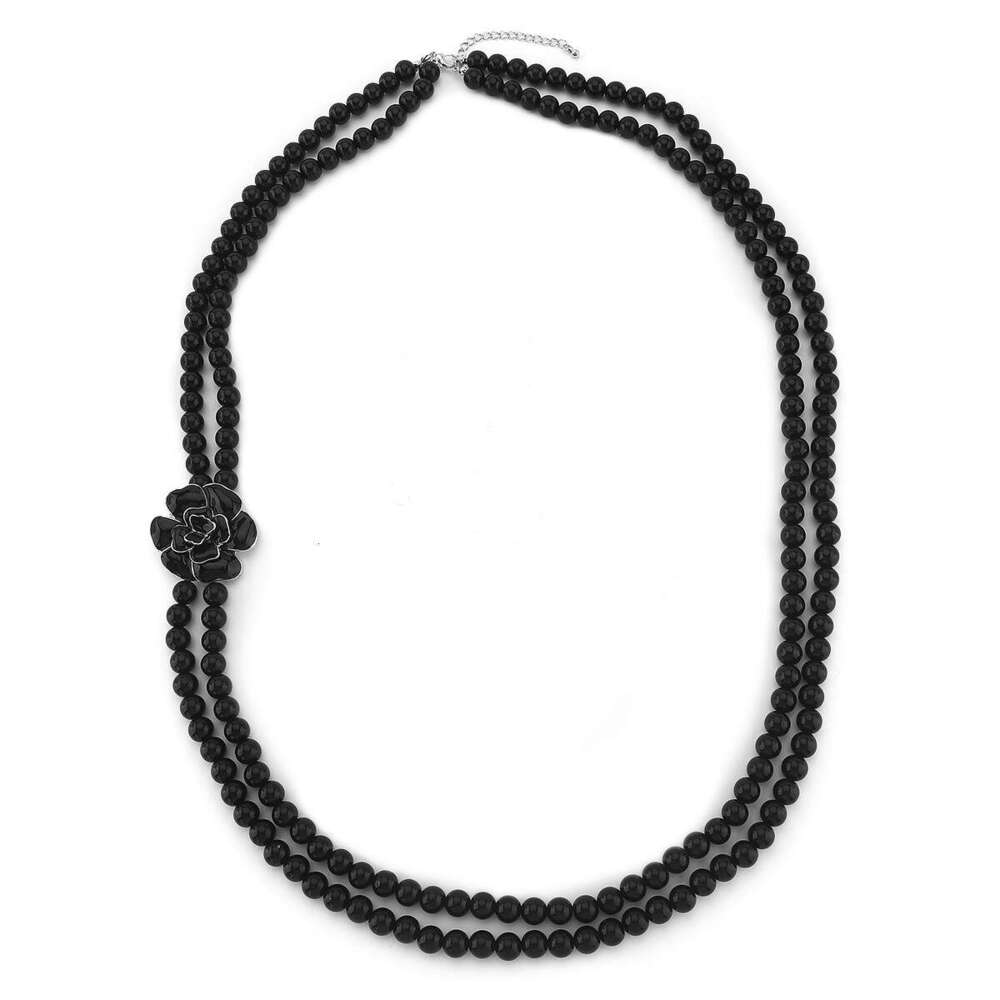 Necklaces for Women New Multi Layer Pearl Camellia Flower Pendant Fashion Ins Versatile Long Sweater Chain Jewelry