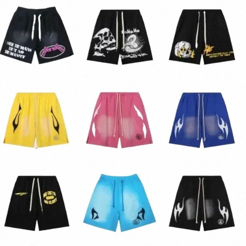 Men shorts designer shorts summer High quality sports Basketball Shorts Alphabet Graffiti Design Print washed Vintage Men Loose short Size S-XL a6