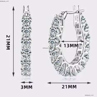 D Color Female Moissanite Simulated VVS Moissanite 925 Sterling Silver 18k White Gold Plated Wedding Earrings
