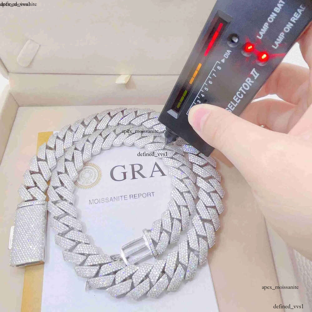 cuban link bracelet designer necklace moissanite chain Pendant Necklaces Iced Out Pass Diamond Tester Sterling Silver Necklace Vvs Moissanite chains f