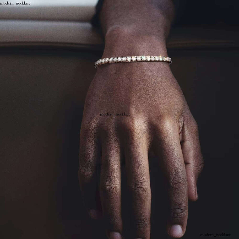 Moissanite Tennis Bracelet 925 Sterling Silver 3mm 6.5mm Lab-Grown VVS Moissanite Wedding Bride Birthday Gift for Women and Men Fine Jewelry