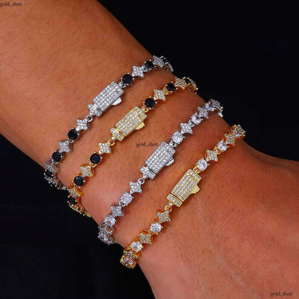 Hip Hop Gold Plated Men and Women Light Luxury VVS Moissanite Tennis Bracelet Wholesale