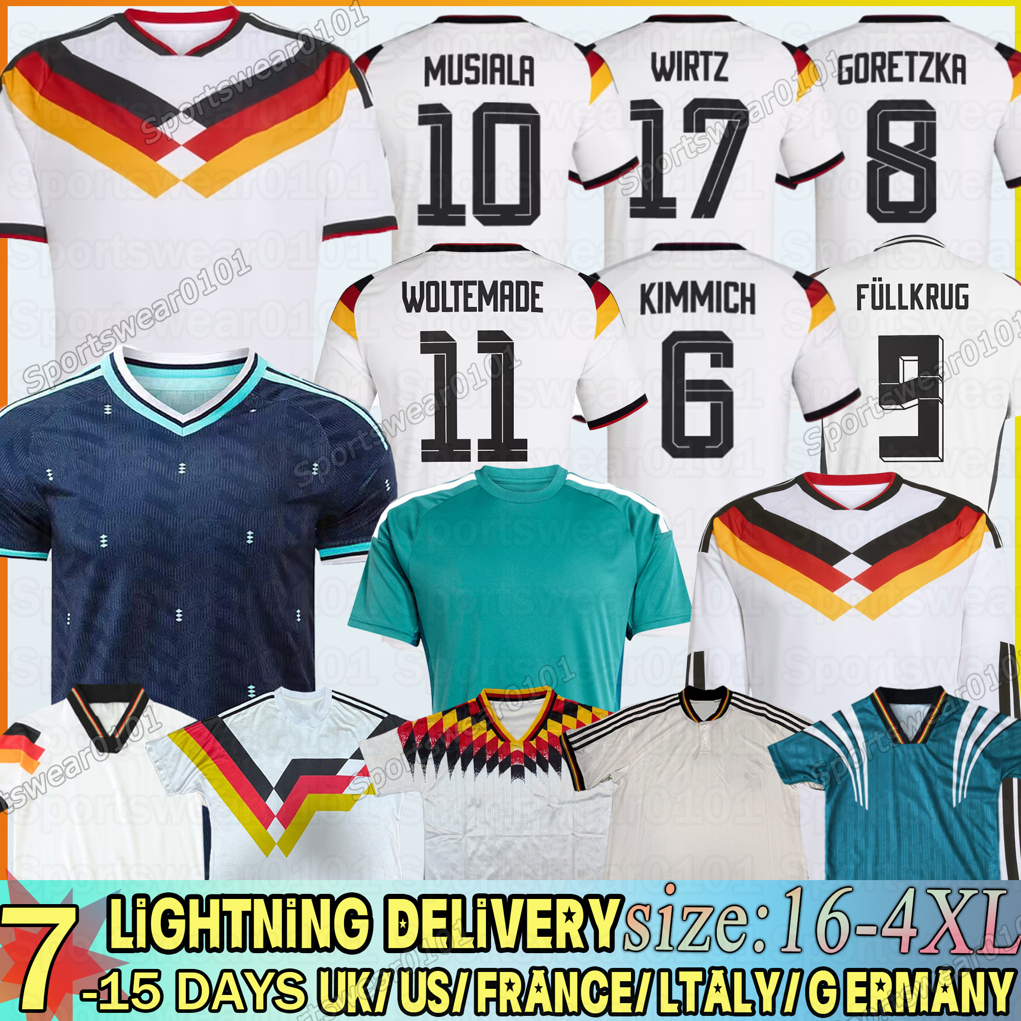 Germany jersey 2026 Musiala Wirtz soccer jersey Havertz Kimmich Retro trikot Tah RUDIGER Raum MULLER Deutschland trikot 2026 football shirt men XXXL 4XL kids kit