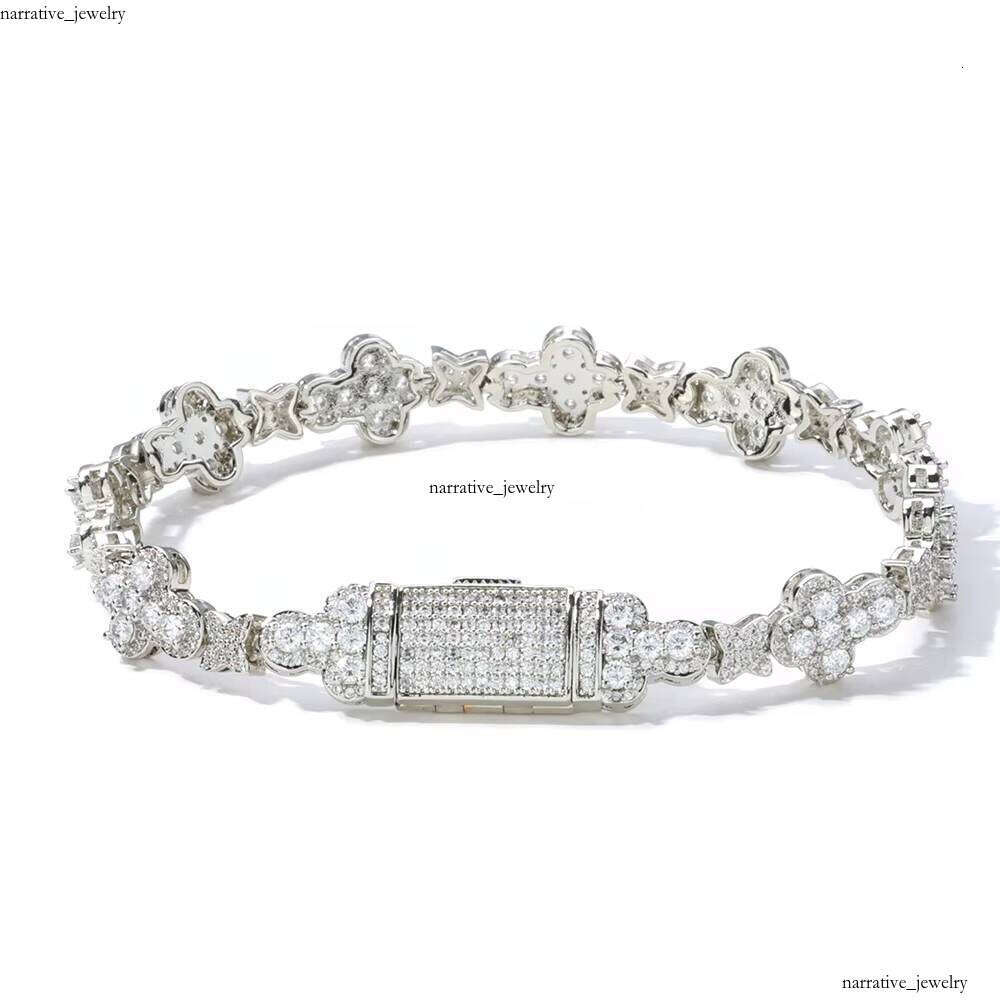 Eskeem 10mm VVS Moissanite Cross Star Bracelet 925 Sterling Silver Iced Out Hip Hop Jewelry for Men and Women Luxury Gift