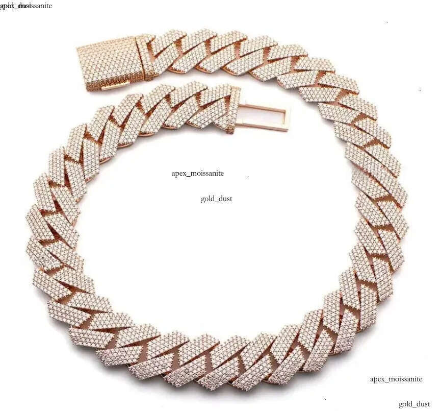 Necklaces Men Pendant Kibo Custom Hip Hop Necklace Jewelry Vvs Sterg Sier Def 20mm Dia Moissanite 14k Rose Plated Cuban k Chain