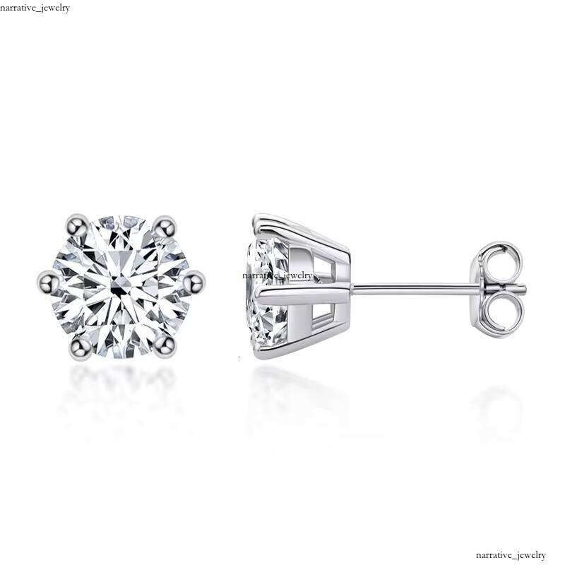VVS Moissanite Silver Jewelry Screw Back Men's Silicon Stone Other Earrings Fashion Hip Hop Accessories