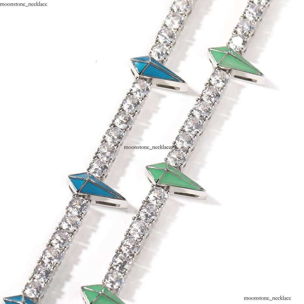 DE Black Panther Exquisite Hiphop Iced Out Fancy Fashion Cartoon Colorful Brass VVS Moissanite Oil Drop Jewelry Tennis Chain Necklace