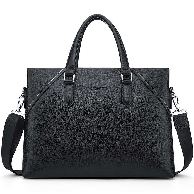 Luxury Shoulder Bags Totes Briefcase Genuine Leather Cowhide New Handbag Business Commuter Laptop Crossbody Men S Bag SENYY