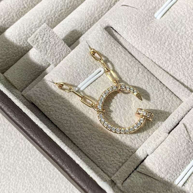 Design Chunky Chain Stud Necklace Fashion Couple Pendant Women's Jewelry Luxury-inspired Niche Design Jewelry