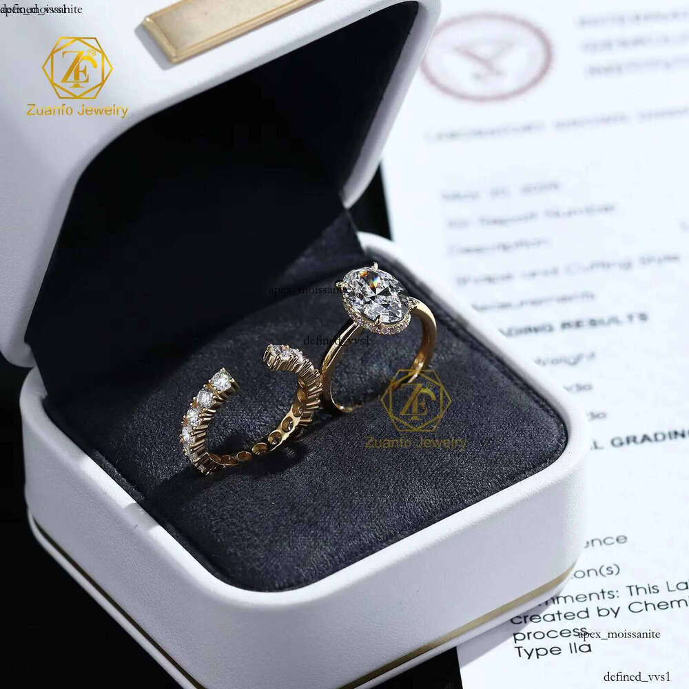 GIA IGI Certified Solid 14k 18k Gold Customizable Lab Grown Diamond Set 1ct-5ct for Men Women CVD HPHT Engagement Ring ca