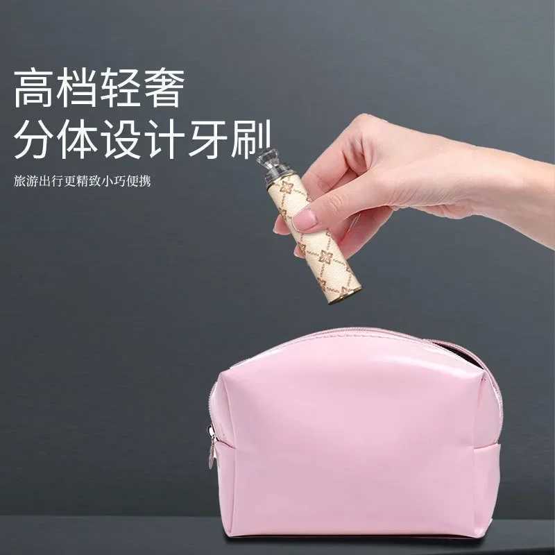 Travel folding toothbrush high-end lipstick style womens home teeth cleaning hotel travel portable soft bristled toothbrushT260212