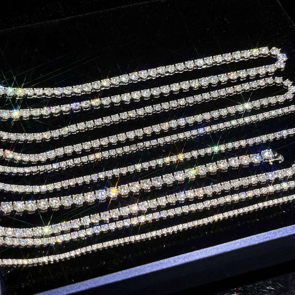 bracelet tennis Hip Hop necklace fashion Jewelry Pass Diamond Tester 4mm -5mm vvs moissanite iced out cuban chain for men women ee