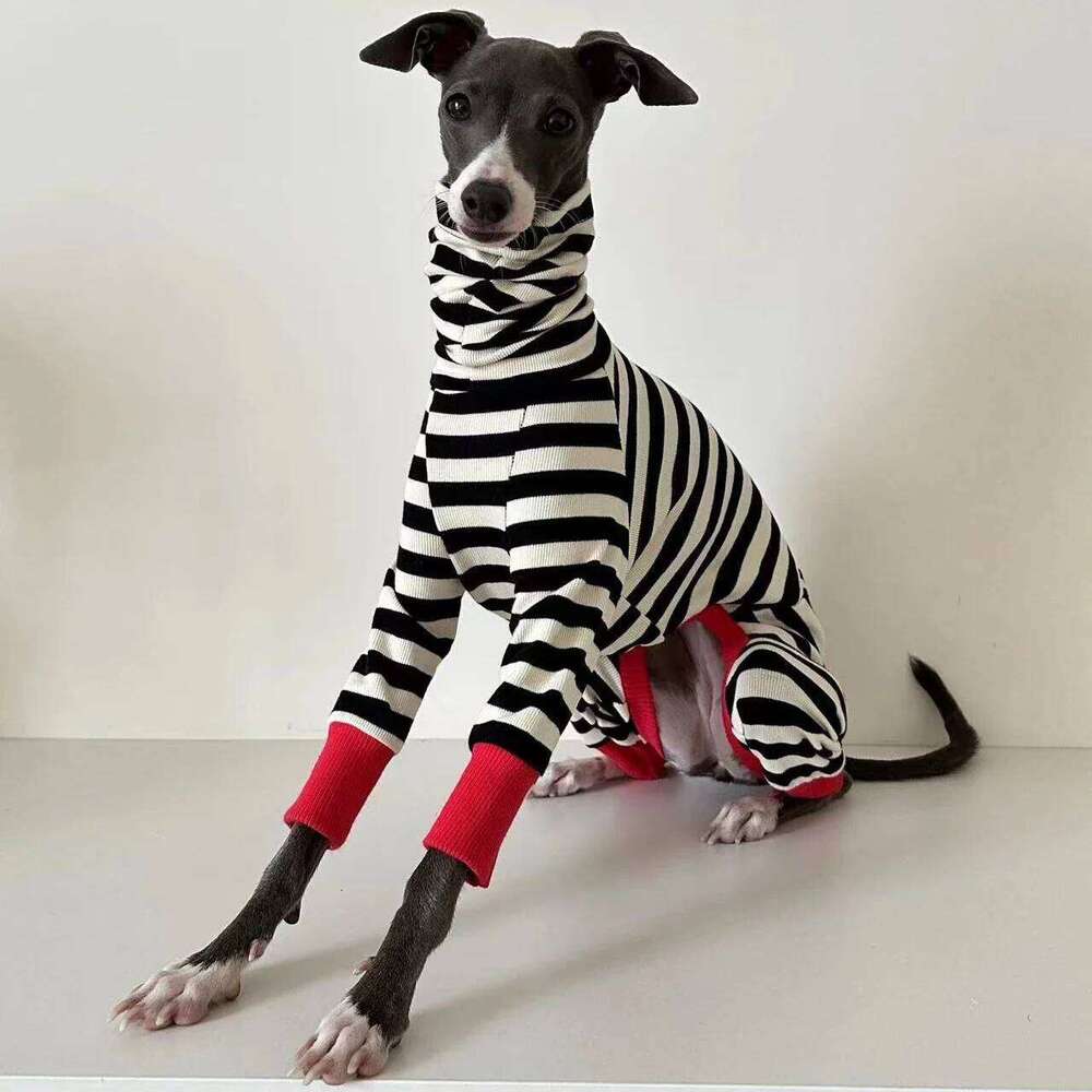Famous brand Italian greyhound striped four legged soft stretchy whippet winter warm dog clothing Q U pupakaIK