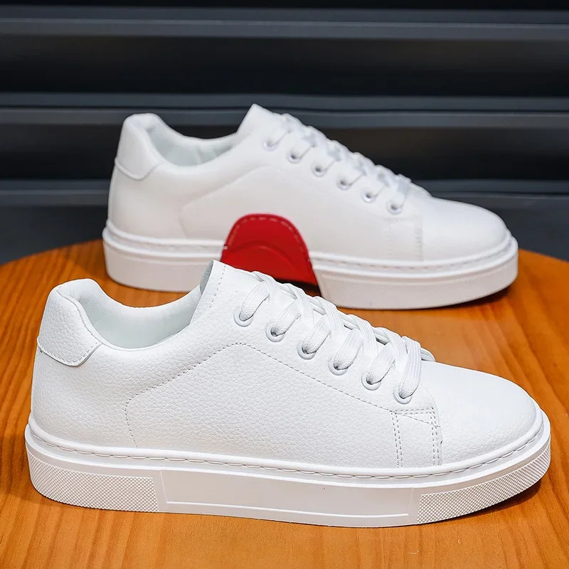 Fashionable Personalized Mens Casual Board Shoes Versatile Flat White 260126