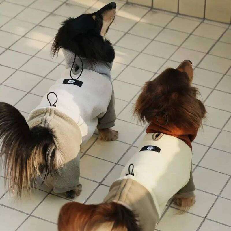 Famous brand Fashion Thickened legged Dog Clothes Winter Soft Waxy Heating Antistatic Double sided Fleece Dachshund Cotton Home pupakaIK