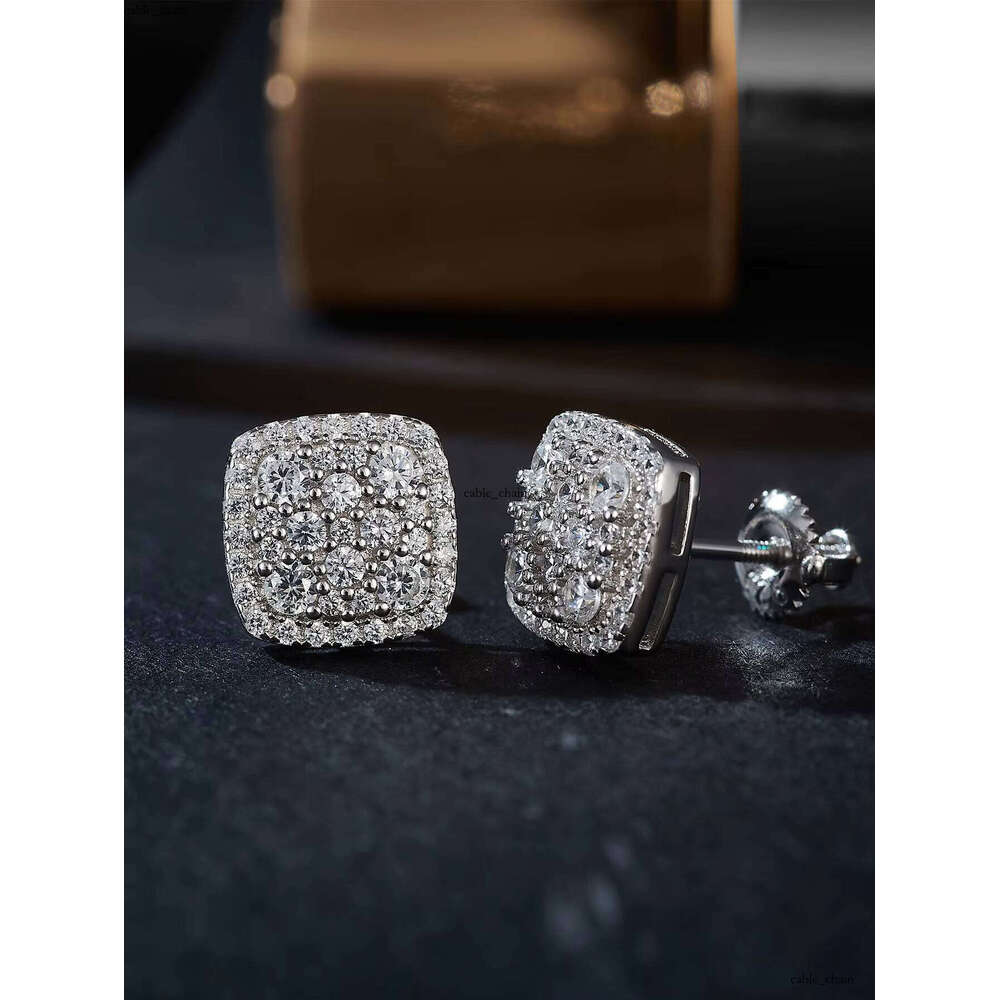 High Quality Hip Hop Jewelry s925 VVS Moissanite vvs Silicon Stone Stud Earrings