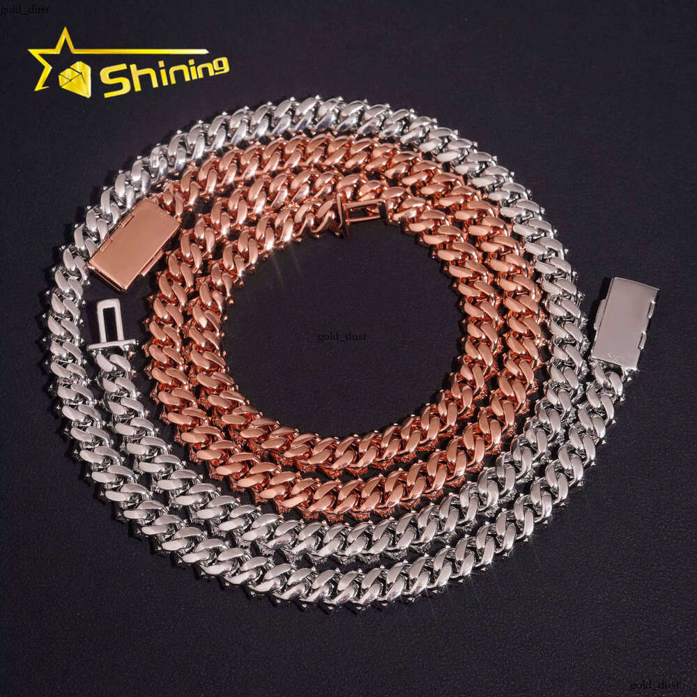 Special Offer Pass Diamond Tester Hip-Hop Jewelry 10mm 2 Rows 925 Sterling Silver Iced Out VVS Moissanite Cuban Chain Men's Necklace