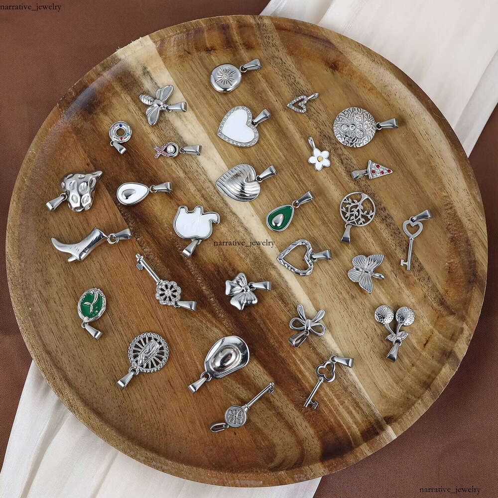 Wholesale Silver Plated Sterling Silver Women Accessories Jewelry Flower Cherry Heart Pendant Charm Necklace