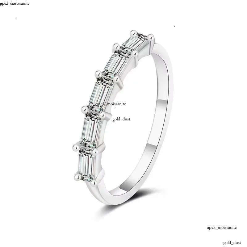 Custom Vvs Lab Grown Created Diamond Band Women Set 10K 14K 18K Solid Gold Cured Eternity Wedding Ring Fine Jewelry 00