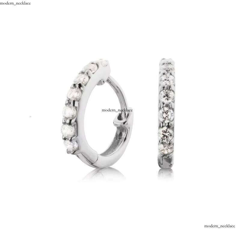 Best Gift Women's S925 Silver Hoop Silicon Stone VVS Moissanite Stud Earrings Jewelry