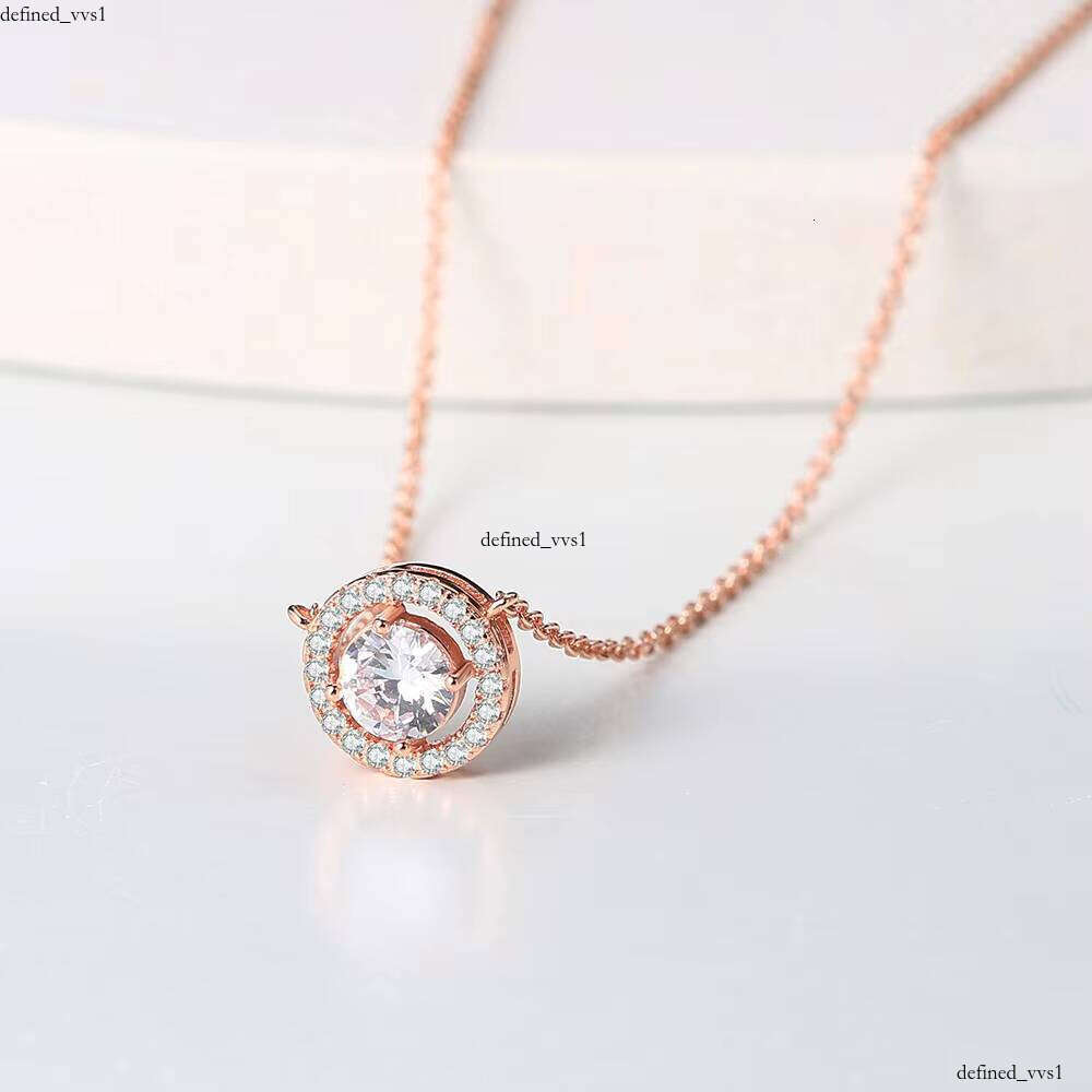 Hot New Arrival High Quality Classic Round VVS Moissanite Diamond Pendant Necklace for Women N095-M