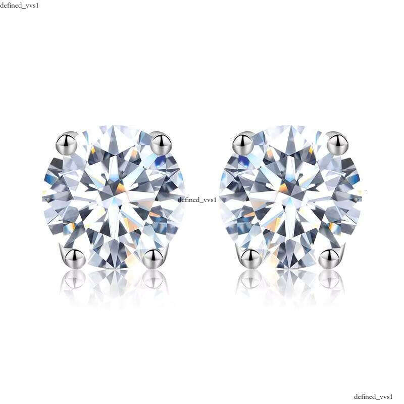 Exquisite Luxury 925 Silver 1CT Genuine Silicon VVS Moissanite Four-Prong Twist Bead Earrings Fashion Party Engagement