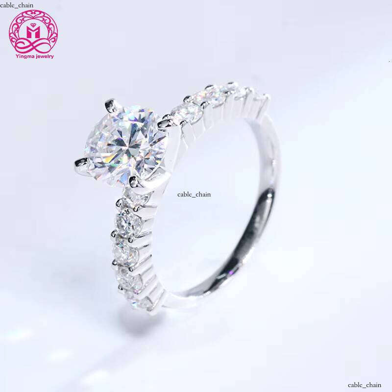 New Arrival Round Cut1.5 CT 7.5mm VVS Moissanite 14k 18k White Gold Silicon Stone Jewelry Engagement Ring