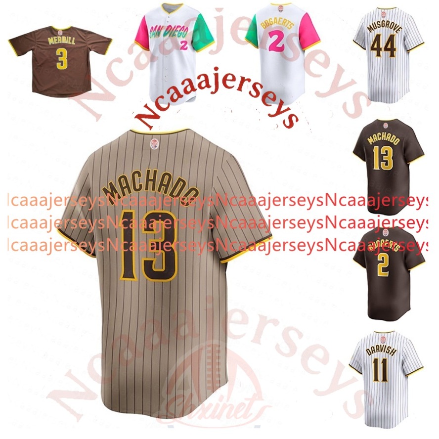 San Padrs Baseball Jersey Fernando Tatis Jr. Manny Machado Yu Darvish Xander Bogaerts Dylan Cease Eguy Rosario Musgrove Gonzalez Gavin Sheets Jackson Merrill 6