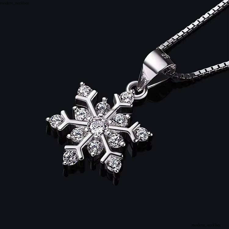 Wholesale Snowflake Christmas Gift 925 Sterling Silver Pendant Necklace