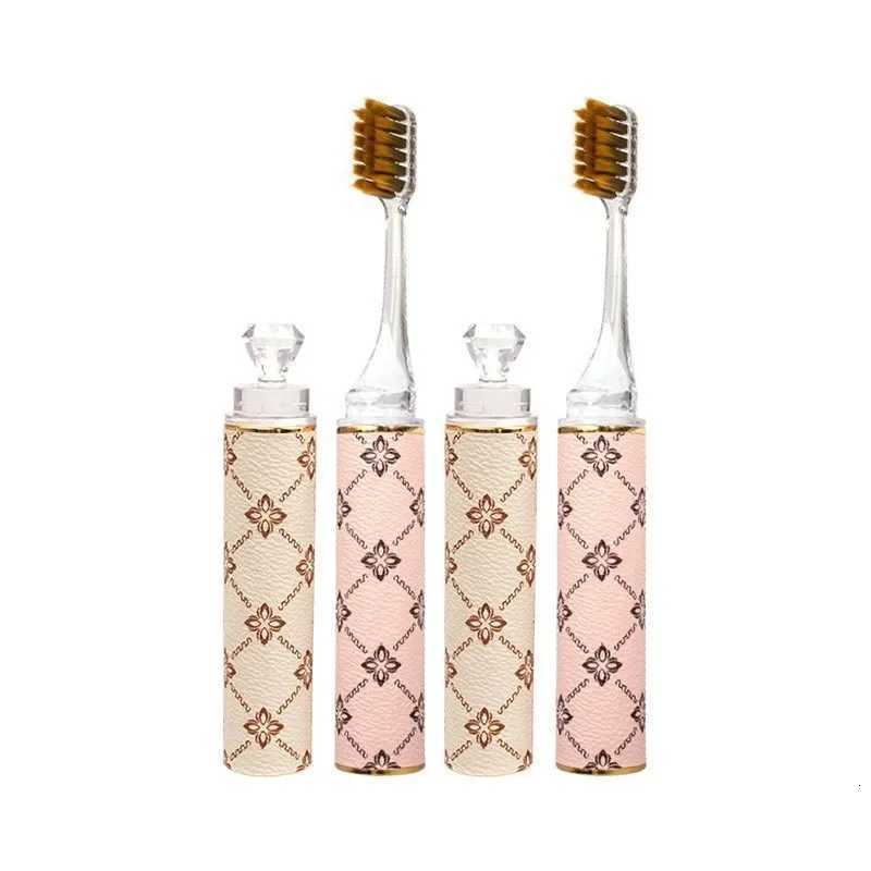 Travel folding toothbrush high-end lipstick style womens home teeth cleaning hotel travel portable soft bristled toothbrushT260212
