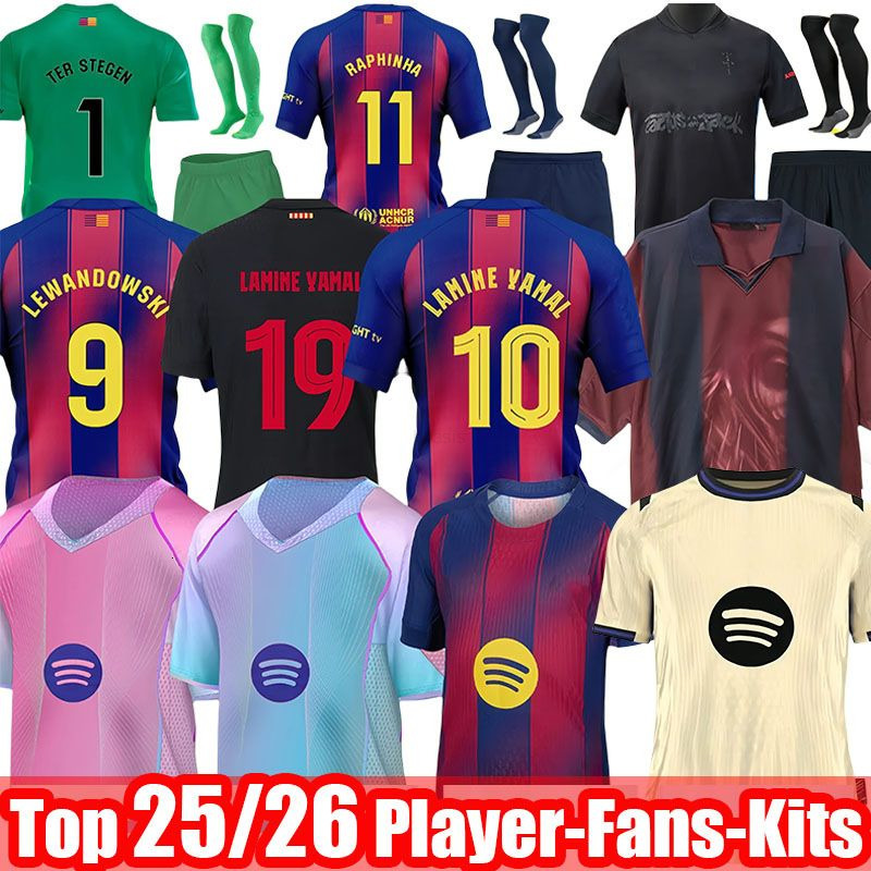 25 26 LAMINE YAMAL Football Jersey LEWANDOWSKI KOUNDE RAPHINHA PEDRI ANSU FATI GAVI ERIC CACTUS JACK Soccer Jerseys Maillot De Foot Camiseta Futbol Barcelone