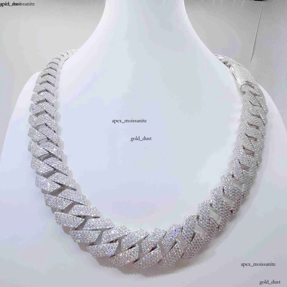 moissanite necklace designer jewelry cuban k chain Iced Out Pass Dia Tester Sterg Sier Necklace Vvs Moissanite chains for men necklaces20mm